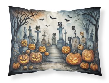 NEW Cat Cemetery Spooky Halloween Standard Pillowcase Lightweight Super Soft Easy Care Decorative Artwork Pillowcase, Standard