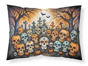 Calaveras Sugar Skulls Spooky Halloween Standard Pillowcase Lightweight Super Soft Easy Care Decorative Artwork Pillowcase, Standard