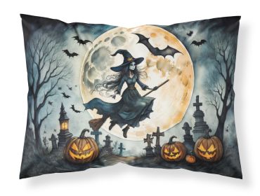 Flying Witch Spooky Halloween Standard Pillowcase Lightweight Super Soft Easy Care Decorative Artwork Pillowcase, Standard