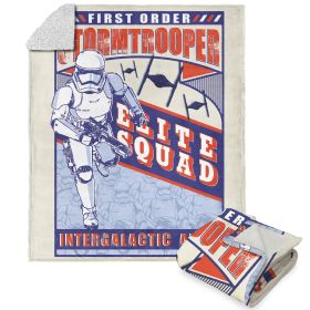 Disney Star Wars Episode 8 Vintage Signage Stormtroopers Silk Touch Sherpa Throw Blanket 50x60 Inches