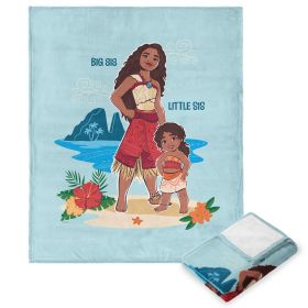 Disney Moana 2 Big Sis Lil Sis Silk Touch Throw Blanket 50X60 Inches