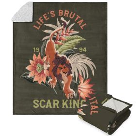 Disney Lion King Life's Brutal Silk Touch Sherpa Throw Blanket 50X60 Inches