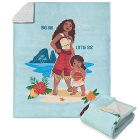 Disney Moana 2 Island Pattern Silk Touch Sherpa Throw Blanket 50X60 Inches