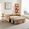 55.5"Twins Pull Out Sofa Bed Khaki Velvet