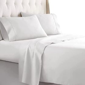 Twin Size Sheets Set - Bedding Sheets & Pillowcases w/ 16 inch Deep Pockets - Fade Resistant & Machine Washable - 3 Piece 1800 Series Twin Bed Sheet S (Color: White, Piece Type: 3 Piece 1800 Series Twin)