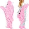 Shark Blanket Hoodie Onesie Adult Kid Cozy Shark Hoodie Blanket - Soft Flannel Wearable Sleeping Bag, Machine Washable